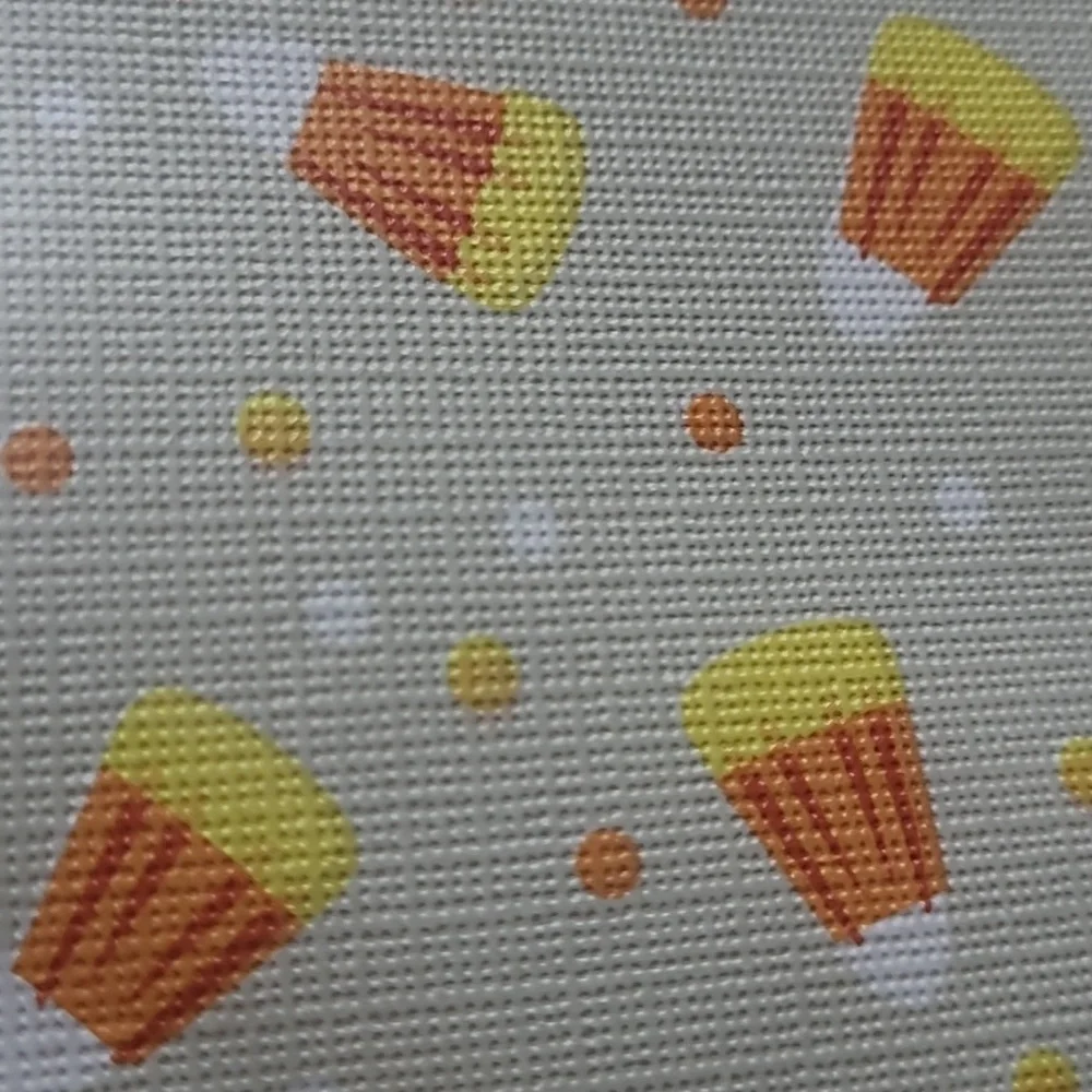 Printed Peva Tablecloth - Orange and Yellow Candy Corn Design
